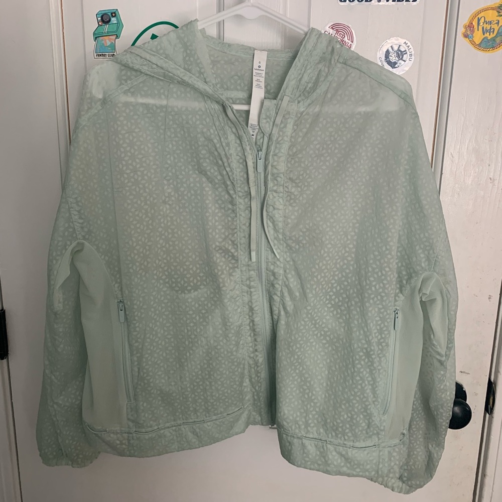 Mint green pattern rain jacket (lululemon)